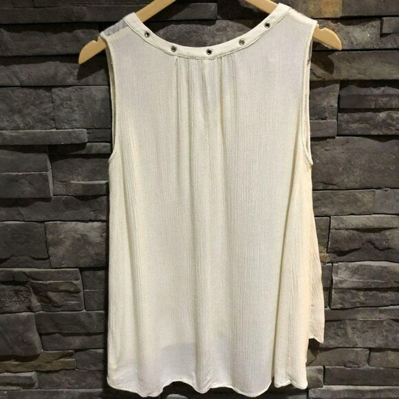 Mystree Ivory And Gray Tank Women’s Size Small - Picture 2 of 4